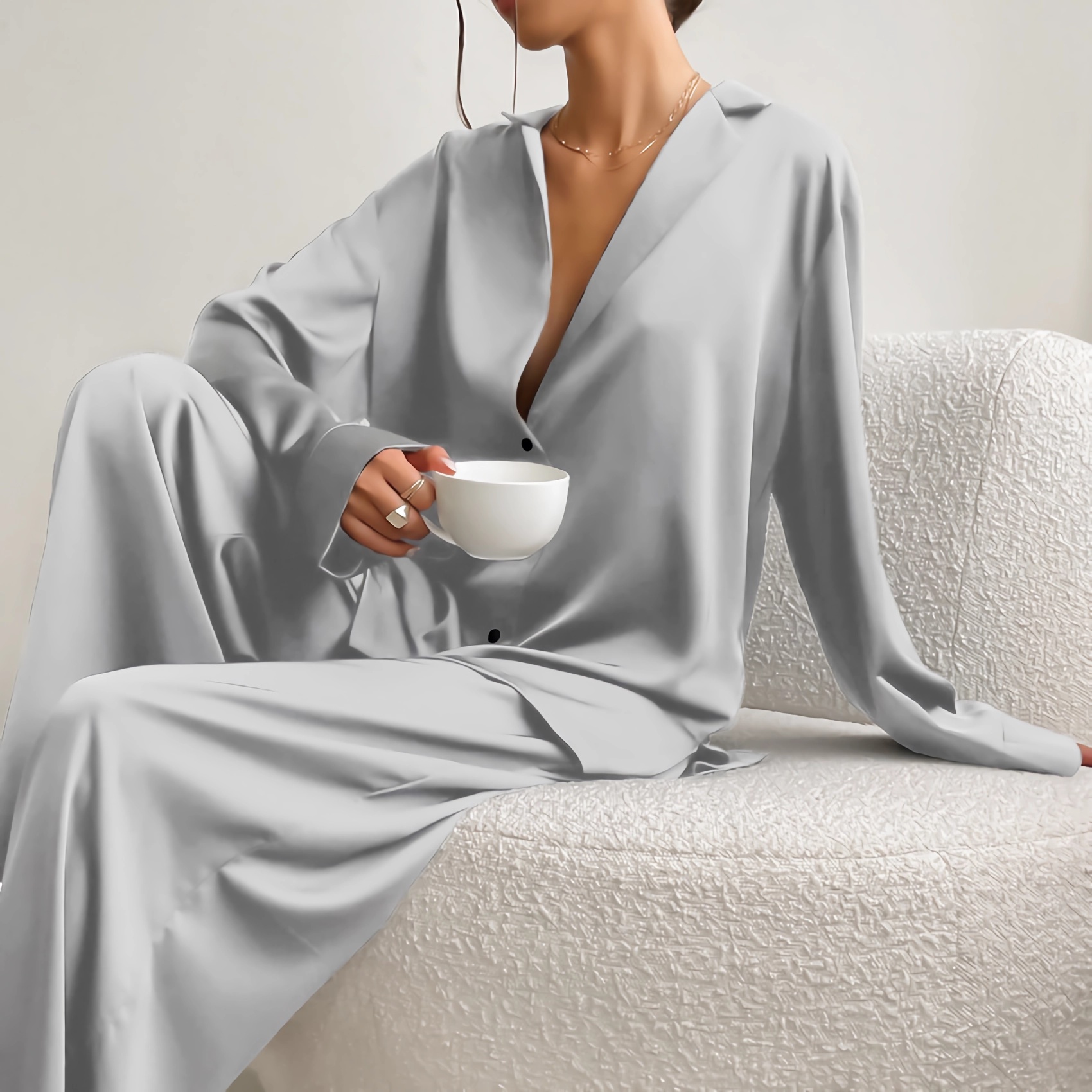 22 Momme Oversized Silk Pajamas REAL SILK LIFE