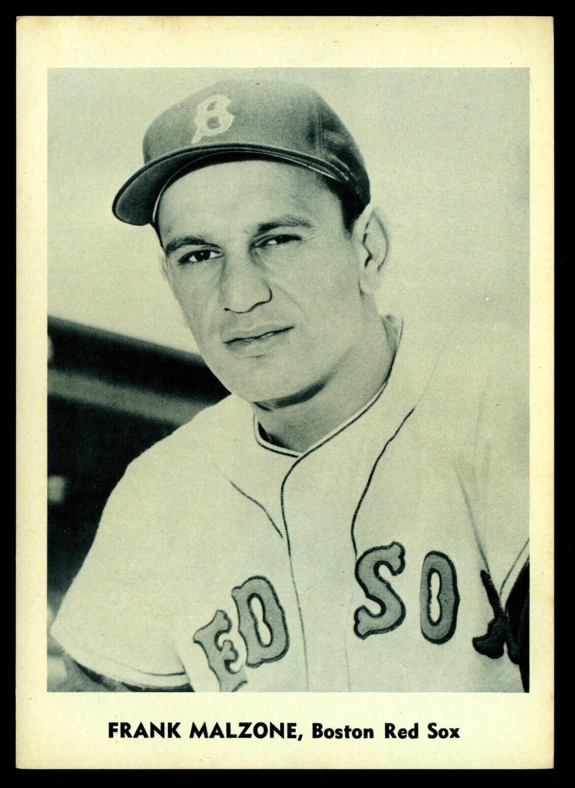 Original 1960's Frank Malzone BOSTON RED SOX Team Issue B&W Photo Poster painting #1 Card sz 5X7