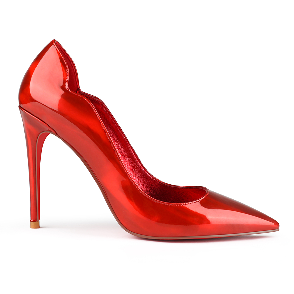 100mm/120mm Women's High Heels Party Wedding Stilettos Patent Red Bottom Colorful Pumps-MERUMOTE