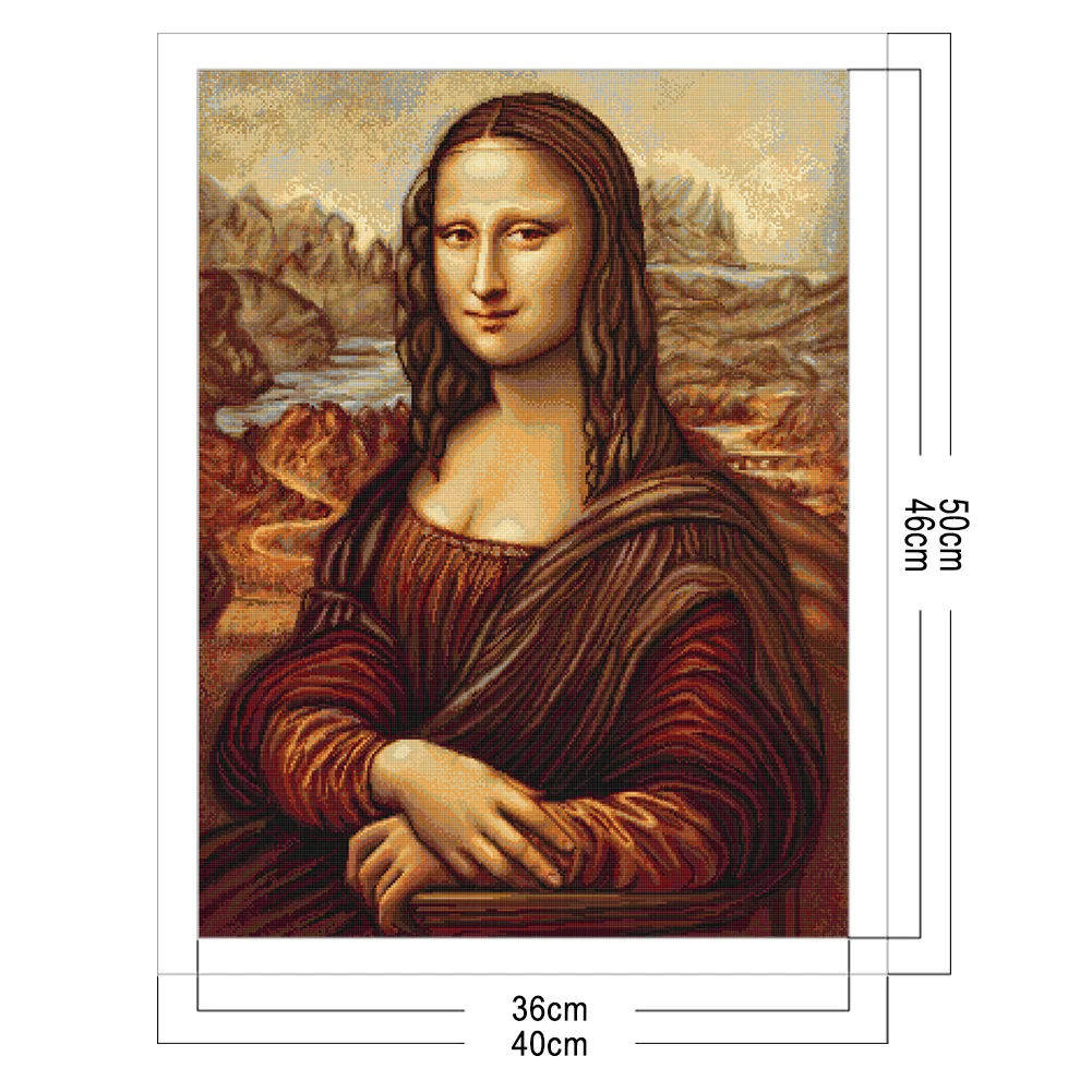 11CT Full Stamped Cross Stitch - Mona Lisa(Canvas|40*50CM)
