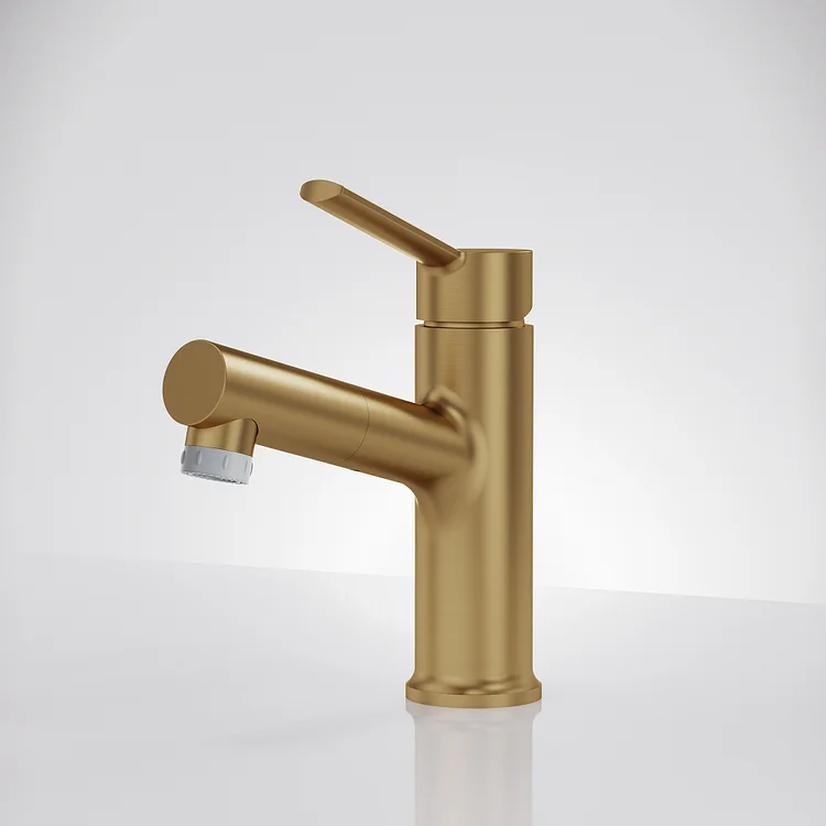 EVERSTEIN One Hole Bathroom Vessel Sink Faucet​ in Brushed Gold SFS-1181-GD