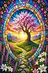 Luxury AB Velvet Diamond Painting Kit - Glass Landscape