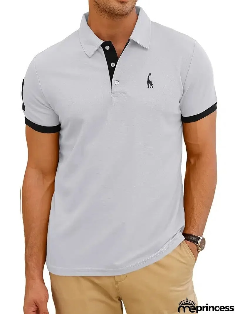 Men's Casual Slim Fit Short Sleeve Polo Shirt