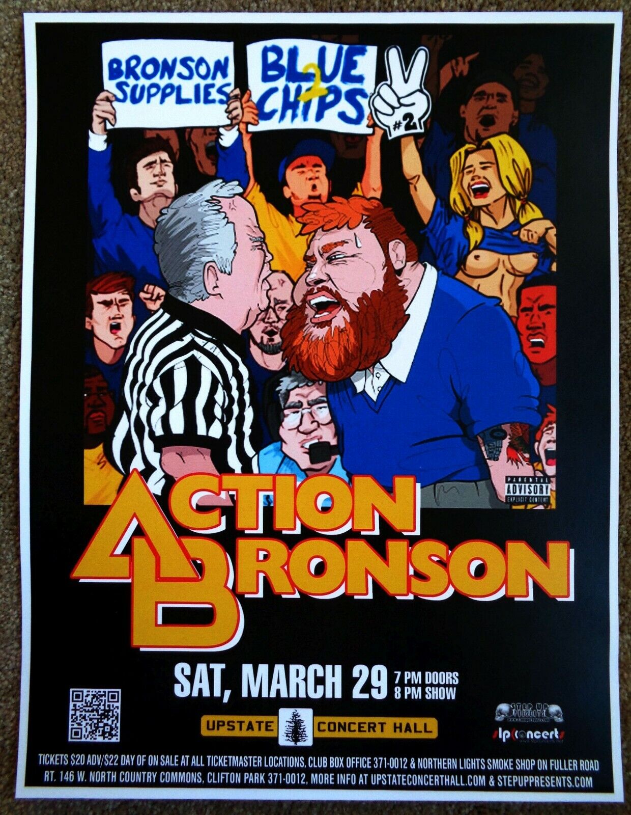 ACTION BRONSON 2014 Gig POSTER Concert Clifton Park New York