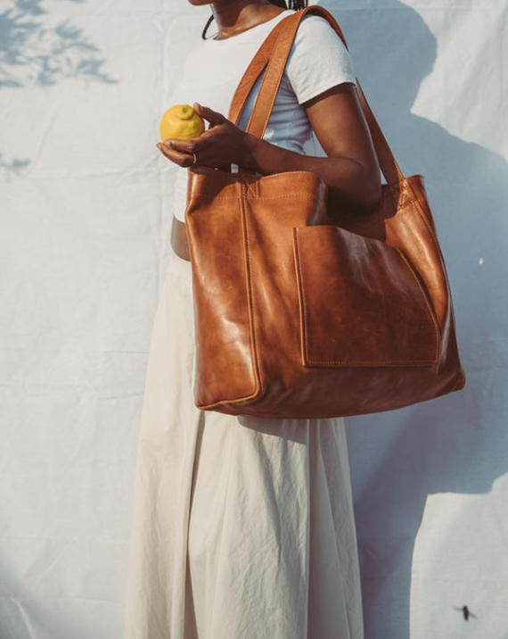 large soft leather tote