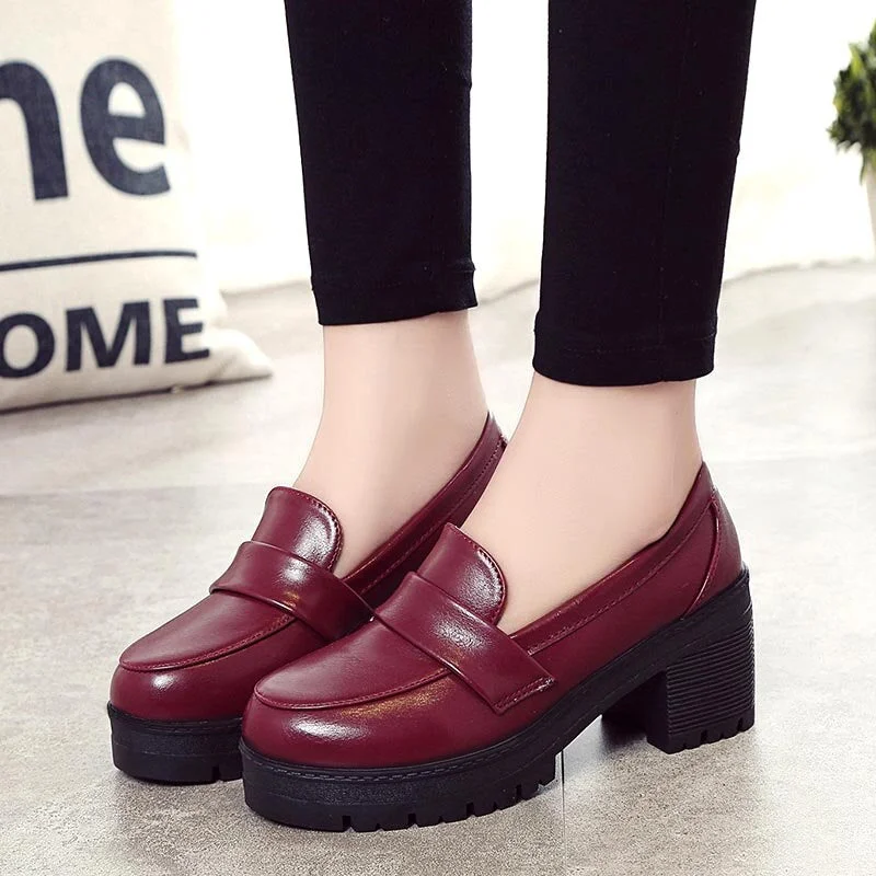 Japanese High School Student Shoes Girly Girl Lolita Shoes Cospaly Shoes JK Uniform PU Leather Loafers Casual Shoes