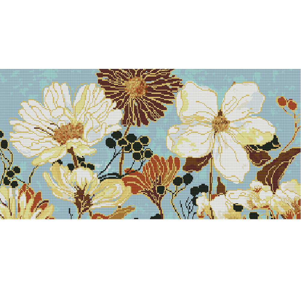 

Flowers - 11CT Stamped Cross Stitch - 108*58CM (Big Size), 501 Original