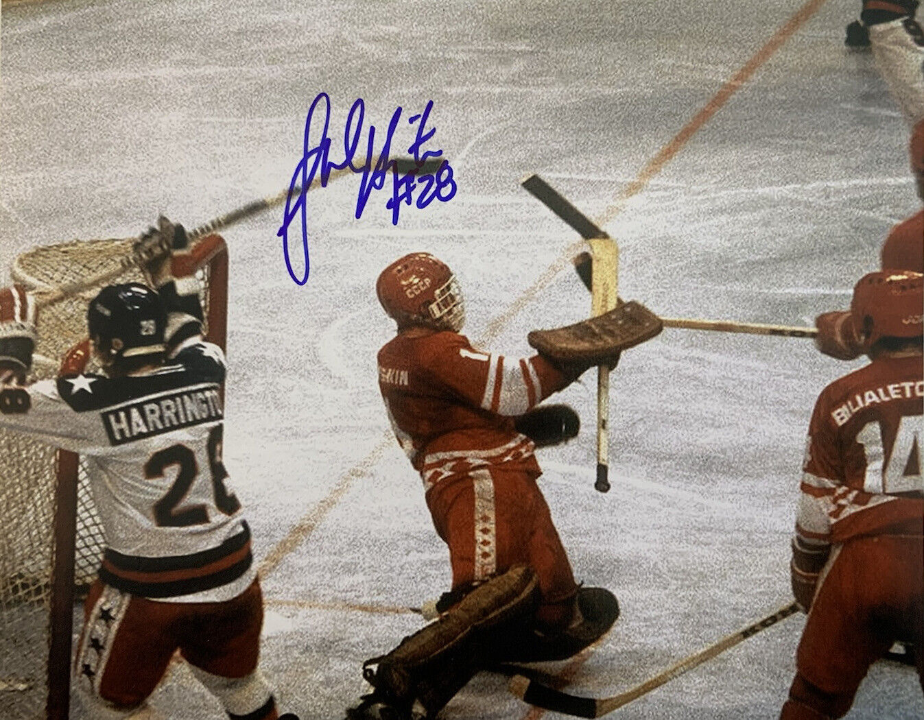 JOHN HARRINGTON SIGNED 8x10 Photo Poster painting USA OLYMPICS GOLD HOCKEY MIRACLE ON ICE AUTO