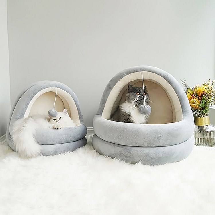 Homemys Modern Velvet Pet Bed with Thick Cushioned Pad