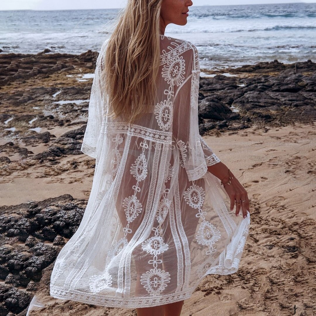Cardigan Lace Bikini Blouse