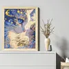 Cartoon Girl Cat-11CT Stamped Cross Stitch 40*50cm/15.75*19.69in tapestrymarket
