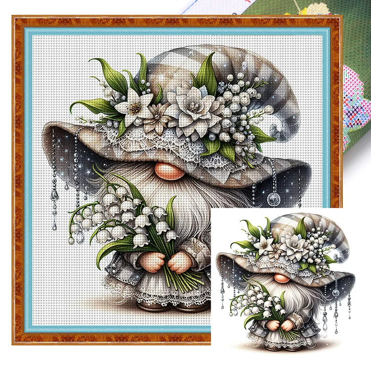 Lily Of The Valley Goblin 11CT Stamped Cross Stitch 45*45CM