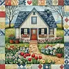Colorful Mosaic House-11CT Stamped Cross Stitch 50*50cm/19.69*19.69in tapestrymarket