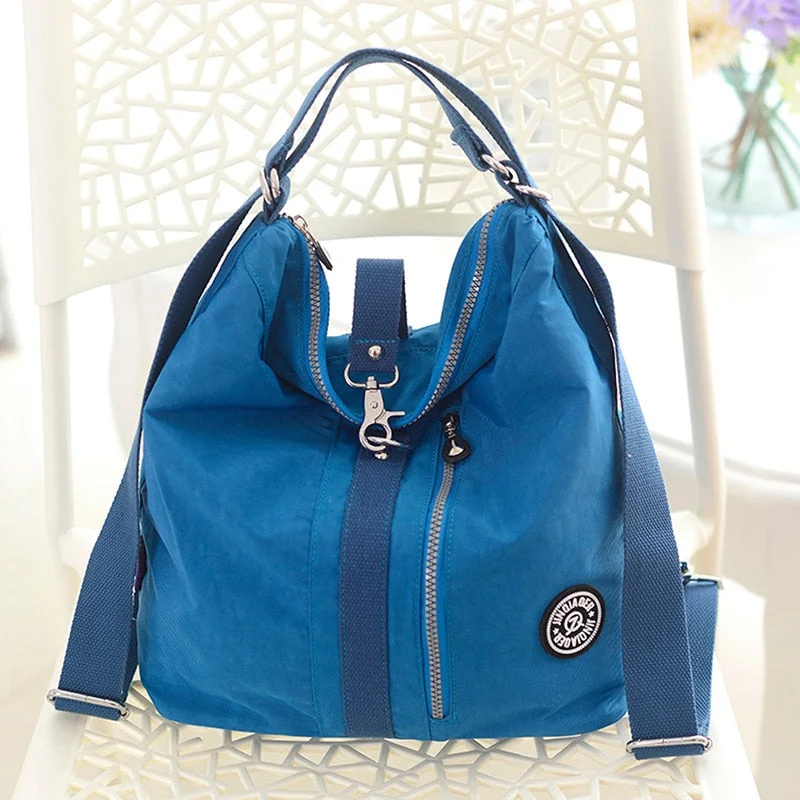 Nylon Waterproof Backpack Bag For Women Girls Casual Zipper Sewing Backpack Retro Style Student Daily Bag Mochila Mujer