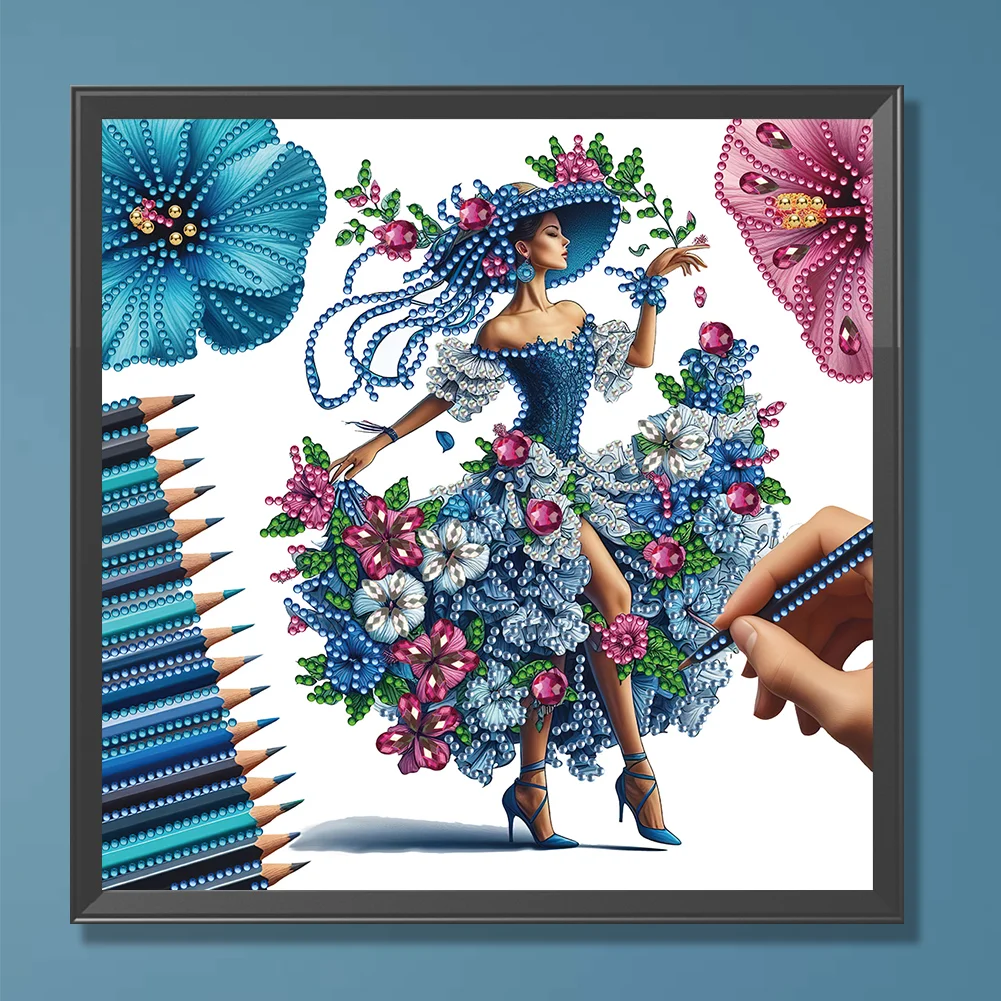 Diamond Painting - Partial Special Shaped Drill - Elegant Lady(Canvas|30*30cm)