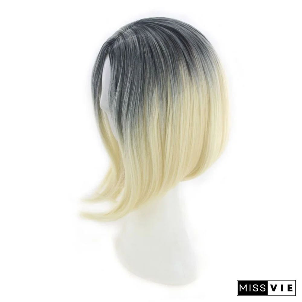 Bobo Wig Women's Short Hair Straight Hair Gradient Platinum