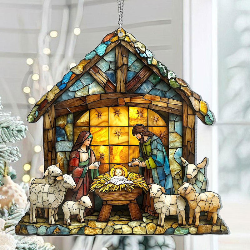 Nativity Scene Suncatcher - tree - Codlins