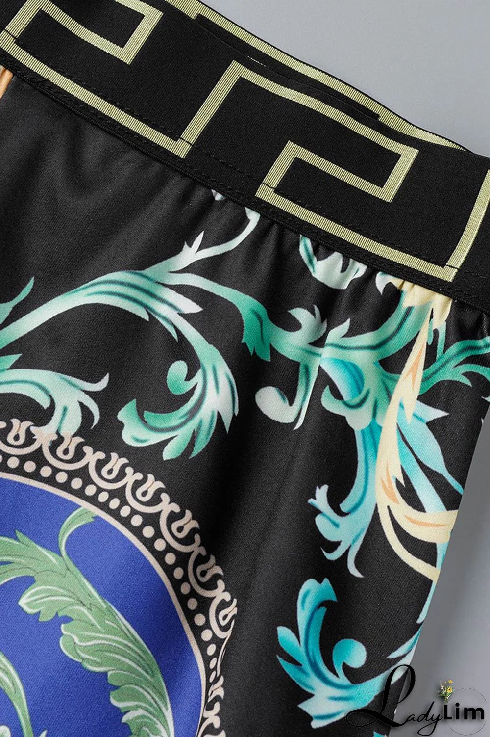 Black Sexy Casual Print Patchwork Backless Oblique Collar Sleeveless Two Pieces