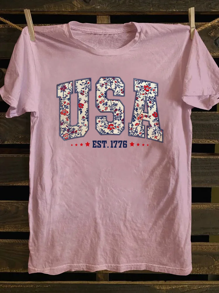 Floral USA T-shirt