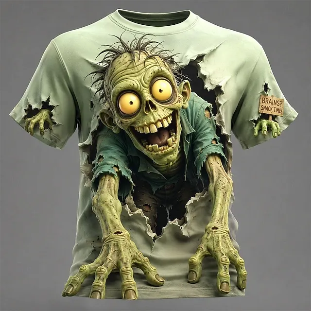 Men's Halloween Fun Zombie 3d Print T-shirt