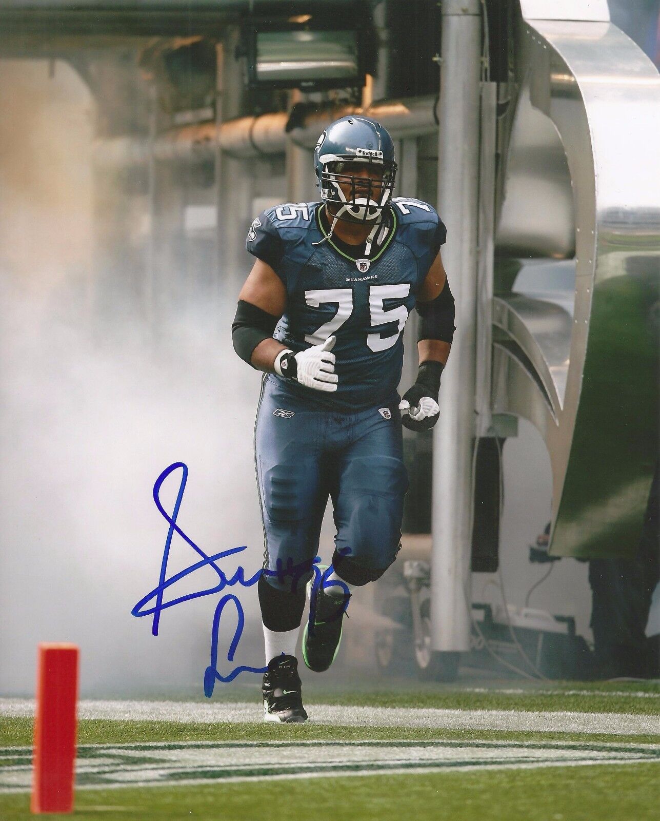 SEAN LOCKLEAR SIGNED SEATTLE SEAHAWKS 8x10 Photo Poster painting with COA