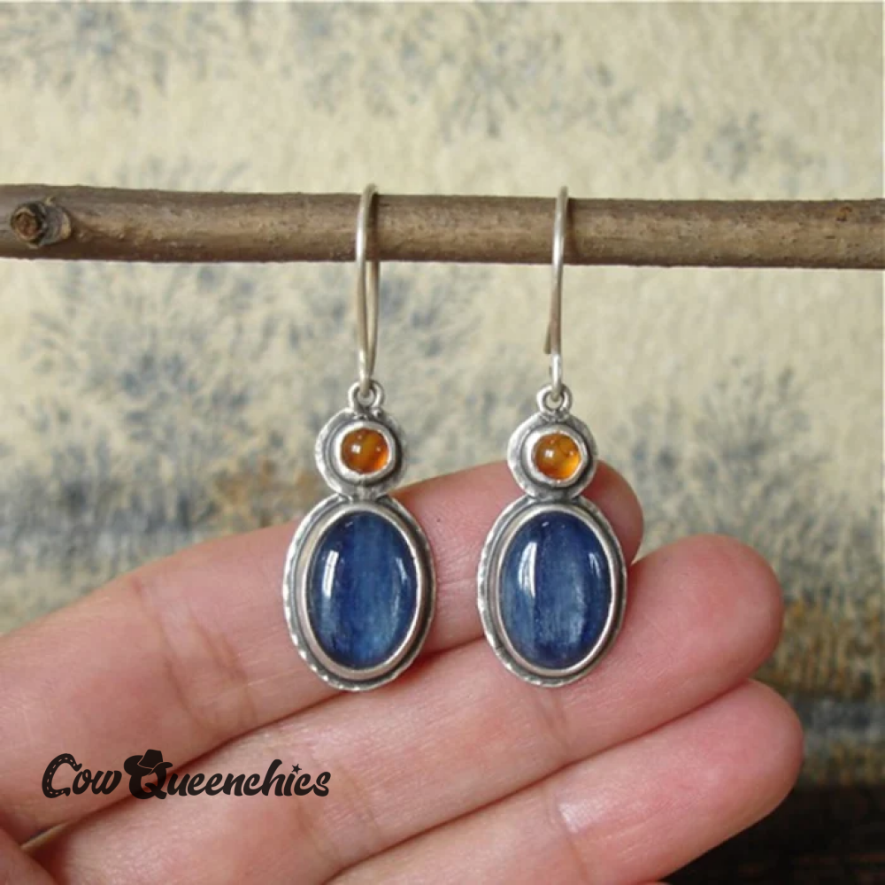 Vintage Blue Crystal Earrings