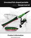 Fish-shaped lure rod, telescopic rod, recreational rod, portable fishing rod