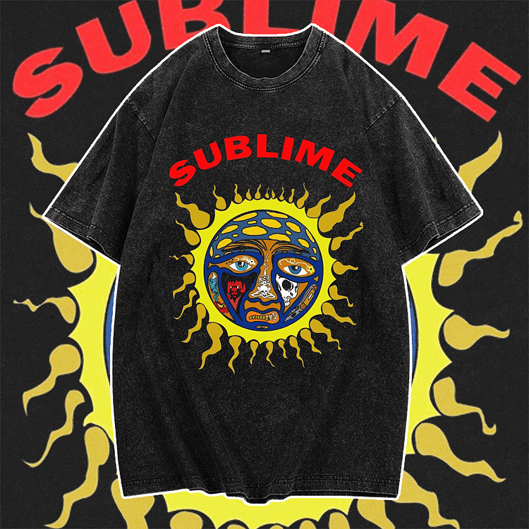 Davidhawaii100% Cotton Casual Vintage Rock Band Sun Street T-Shirt - 100% Cotton