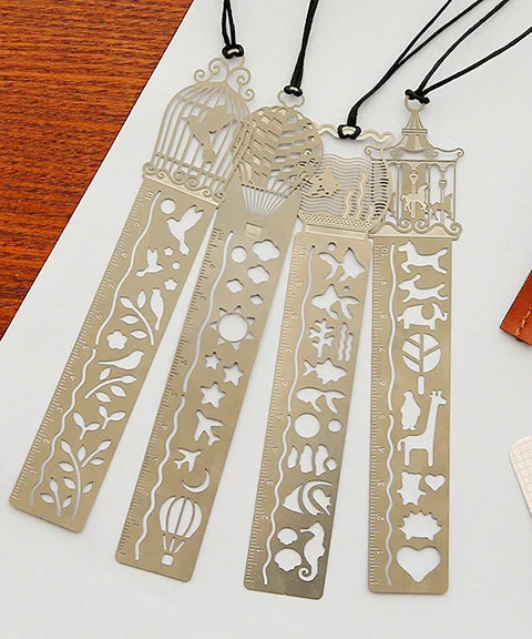 4 Pcs Creative Stainless Steel Journal Stencil Ruler-Himinee.com