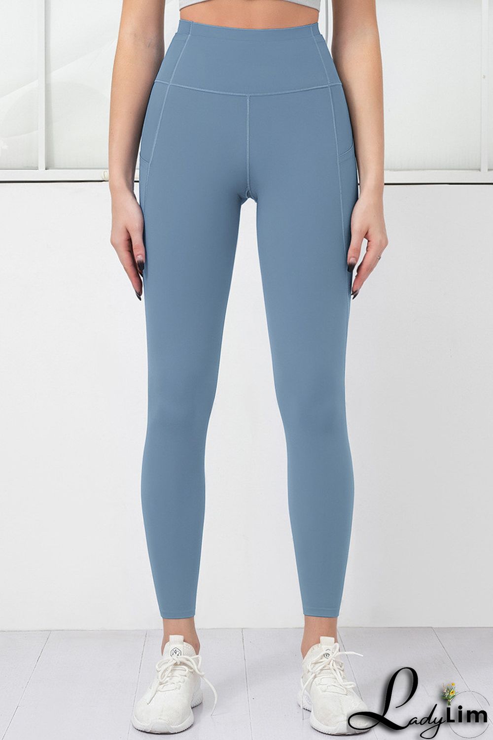 Orange Pink Casual Sportswear Solid Basic Skinny High Waist Trousers