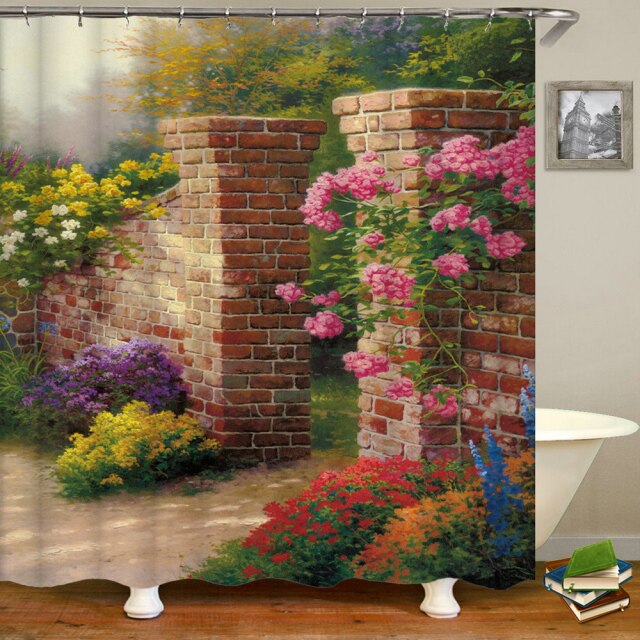 

Shower Curtain – Rural Landscape flowers-180*180cm, 501 Original