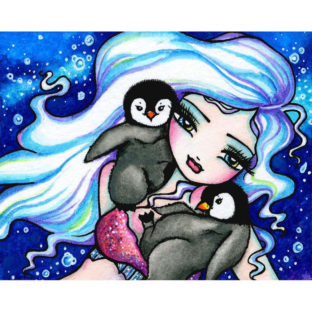 

Penguin Girl - Round Drill Diamond Painting - 40*30CM, 501 Original