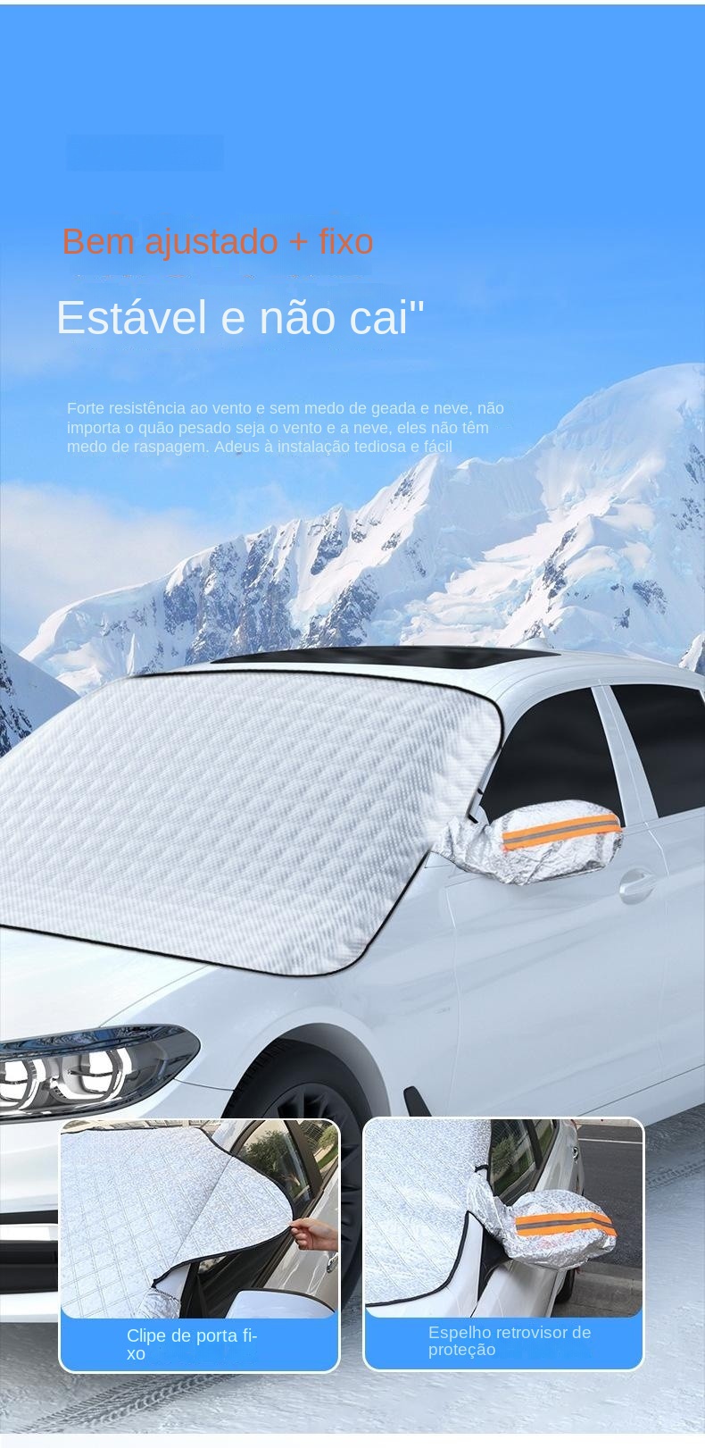 Tegooe Magnetic Car Windshield Cover for Snow Sun Protection 225x110cm - All-Weather Waterproof Protector