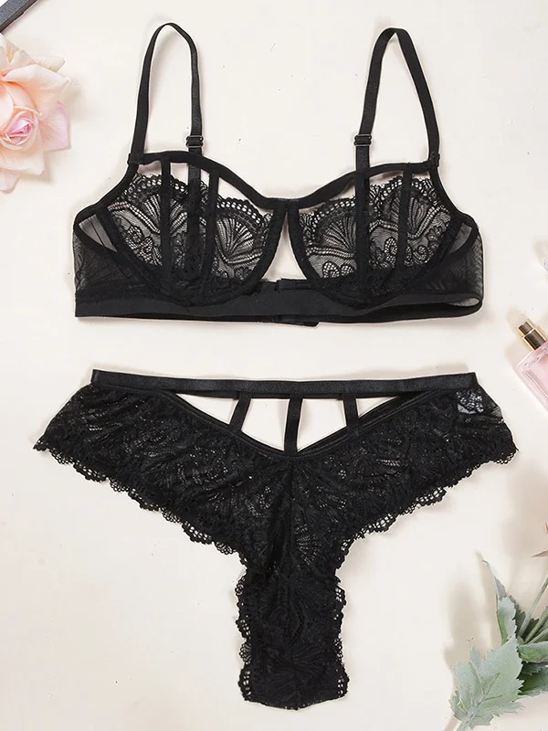 Sexy Lace Bandage Split-Joint Split Erotic Lingerie