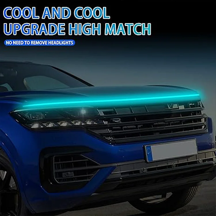 Automotive Hood Dynamic Through Type LED Light Grille Modification Universal Decorative Light Guide Strip