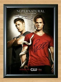 Supernatural Jared Padalecki Jensen Ackles Signed Autographed Photo Poster painting Poster Print Memorabilia A2 Size 16.5x23.4