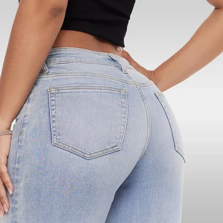 ⏰LAST DAY - HALF PRICE💥High Rise Vintage Wash High-waisted Top Straight Leg Jeans