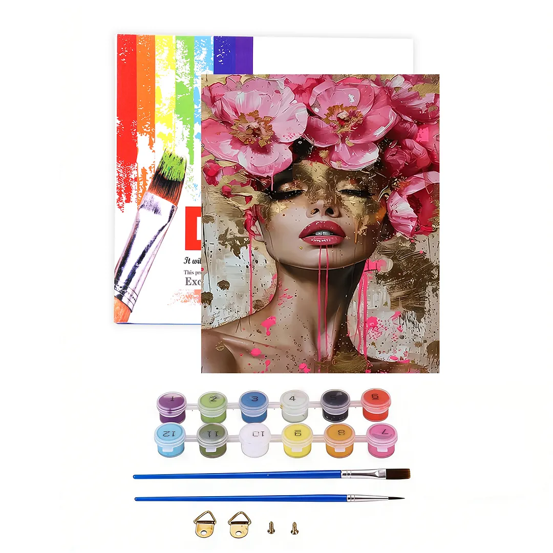 Elegant Woman DIY Paint By Numbers Kit on Canvas 40x50cm Without Frame Paint by Numbers Kits Drawing Paintwork for Beginners Adults Gift Home Wall Decor