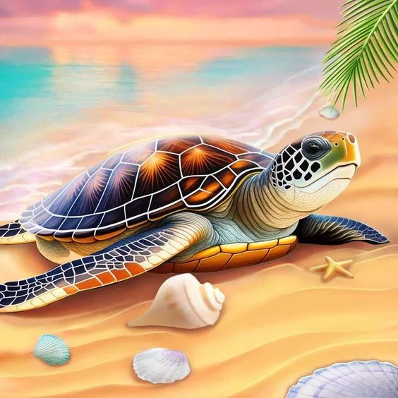 Full Round Diamond Painting - Sea ​​Turtle(Canvas|30*30cm)