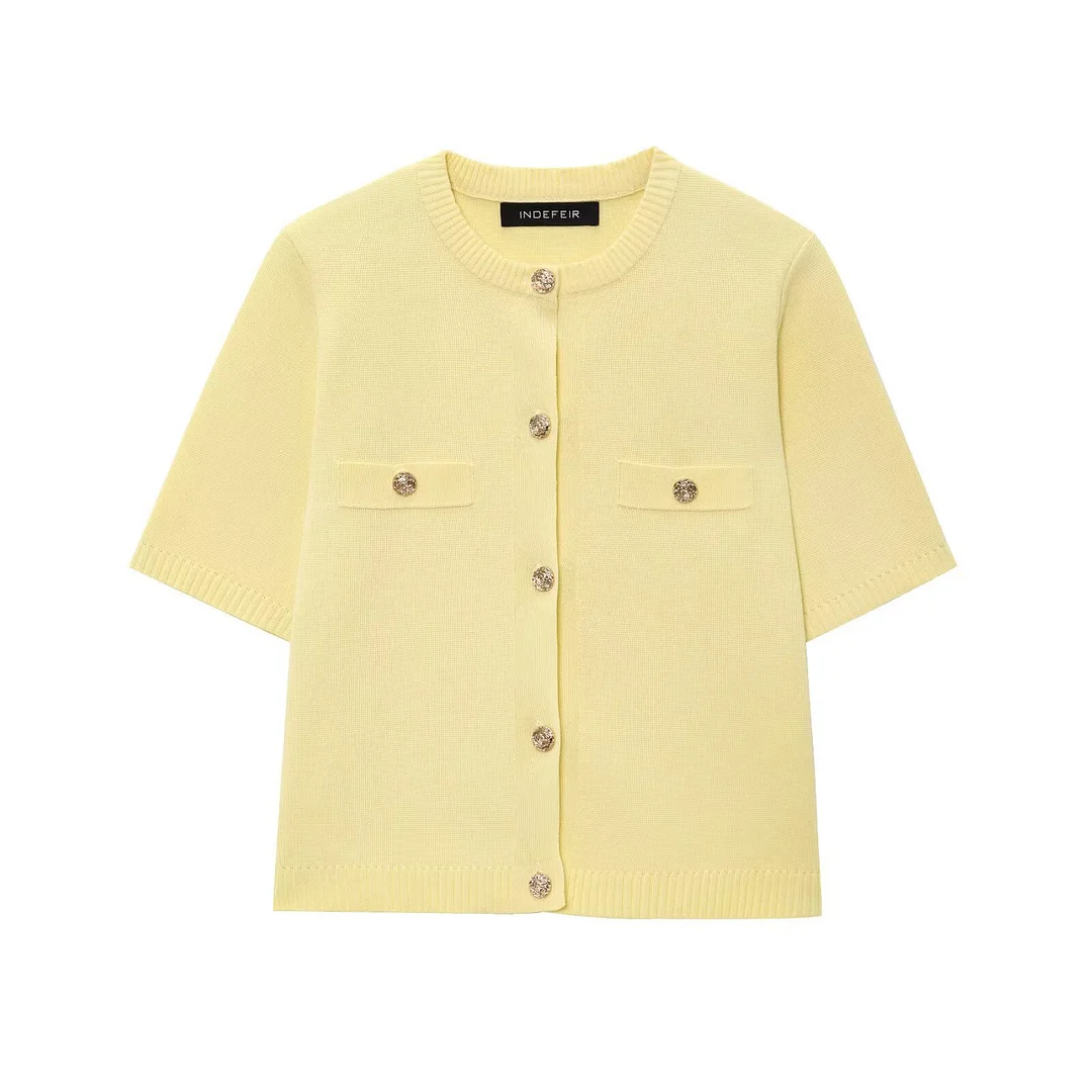 Nigikala Nigikala Spring 2025 New Women's Short-Sleeved Simple Fashion Knitted Jacket Skirt 1822023 1822025