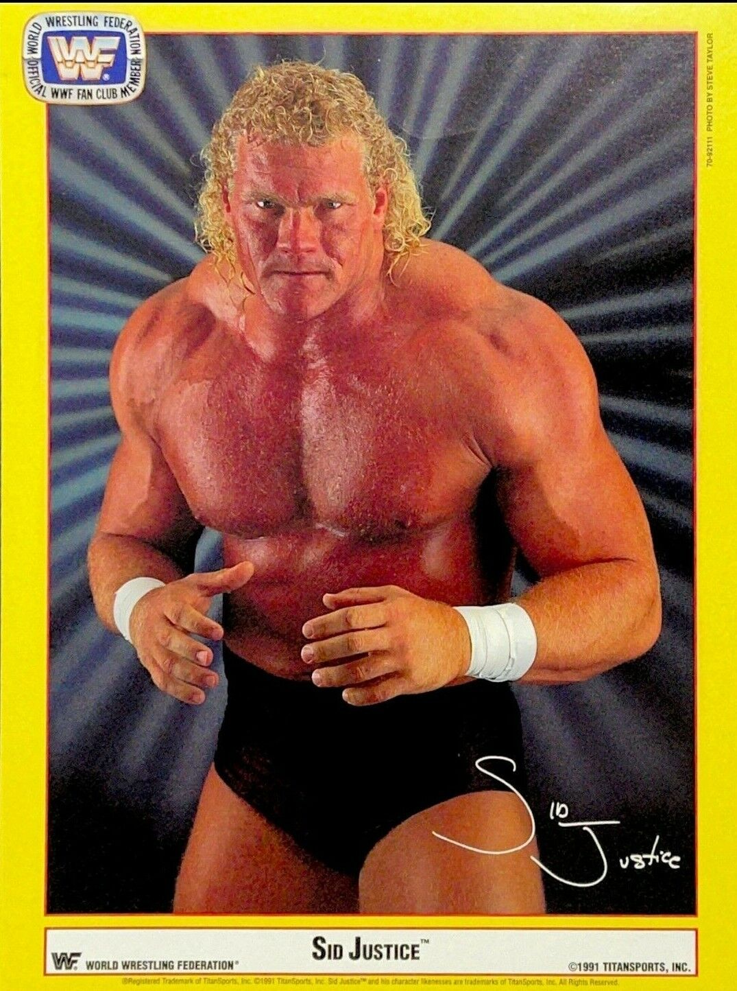 WWE SYCHO SID 1991 OFFICIAL LICENSED 8.5X11 ORIGINAL FACSIMILE PROMO Photo Poster painting