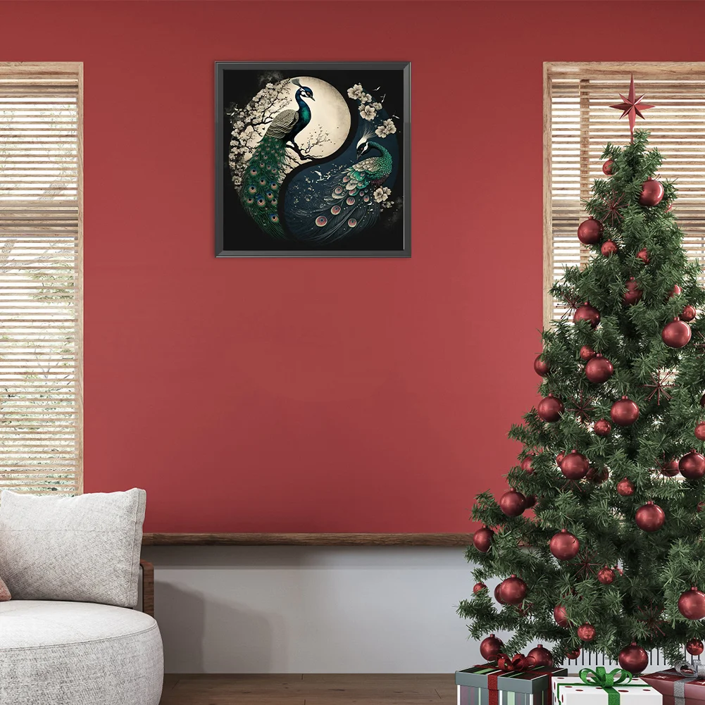 DIY Paint By Number 40*40cm - Yin Yang Peacock