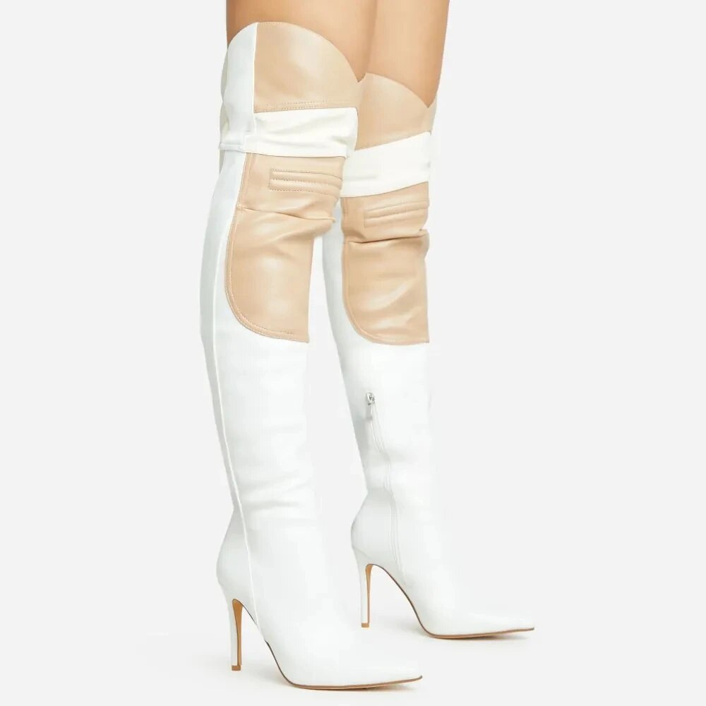 VCSHOES Over The Knee Boots Thin High Heel Shoes Thigh High Tall Boots Club Street Shoes Women 44