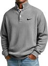 Men's Casual Versatile Button Stand Collar Sweatshirt