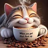 Winter Coffee Cat-11CT Stamped Cross Stitch 50*50cm/19.69*19.69in