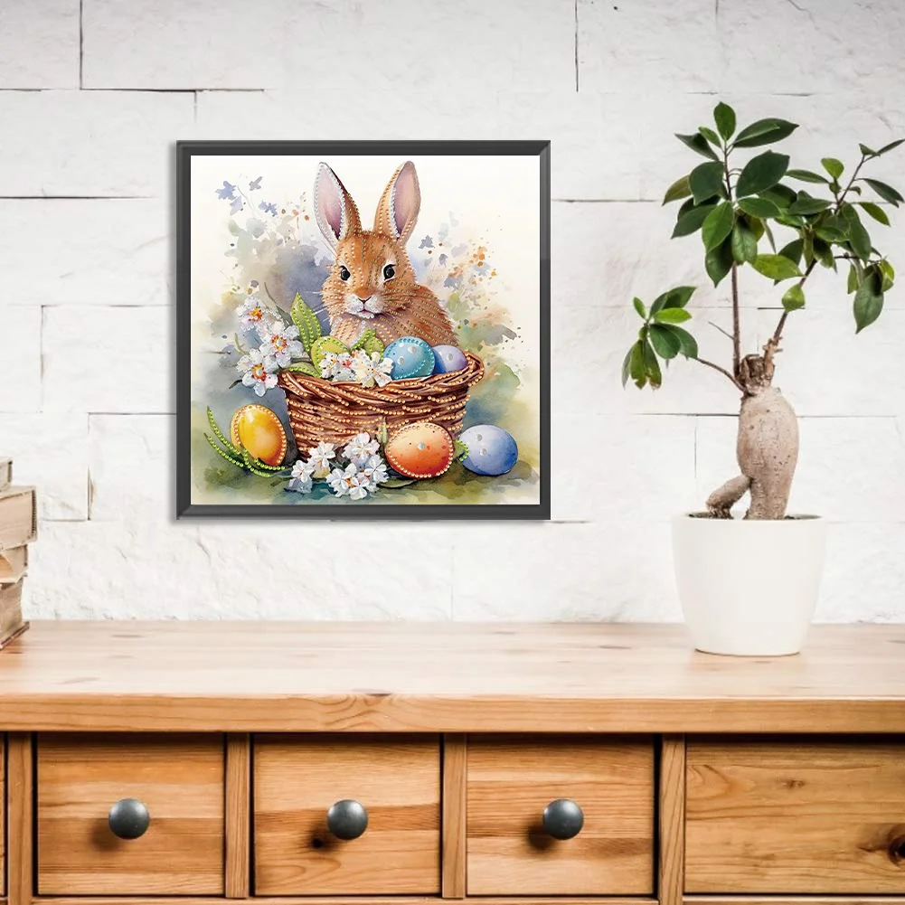 Diamond Painting - Partial Special Shaped Drill - Easter Egg Rabbit(Canvas|30*30cm)