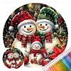 Snowman Full 18CT 2 Strands DIY Stamped Cross Stitch Kits for Beginners Adults Home Wall Decor Cross Stitch Art and Crafts Kits 25x25cm