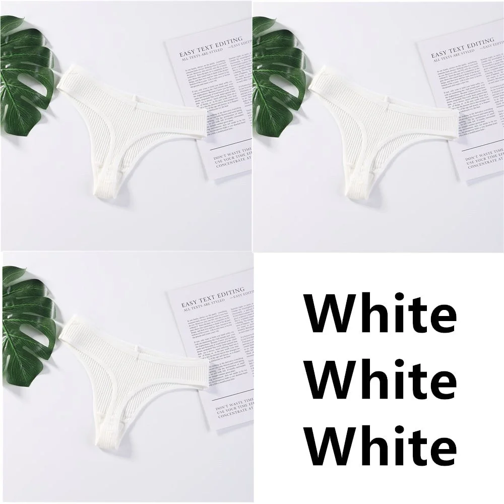 3Pcs/Set Panties G-String Ladies Sexy Panties Ladies Ladies Thong Underwear Low Waist Solid Comfortable Cotton Panties Lingerie
