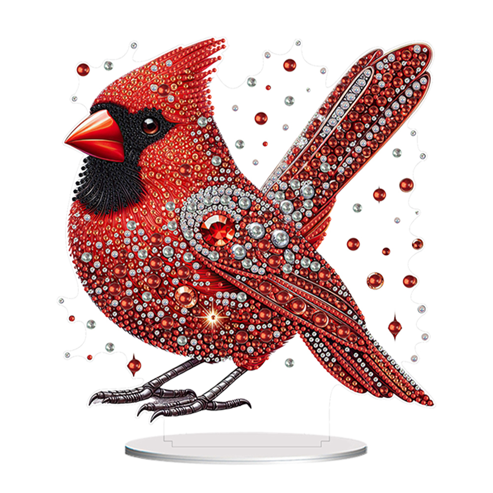 DIY Acrylic Diamond Painting Desktop Tabletop Ornament Winter Cardinal-Guru-buzz
