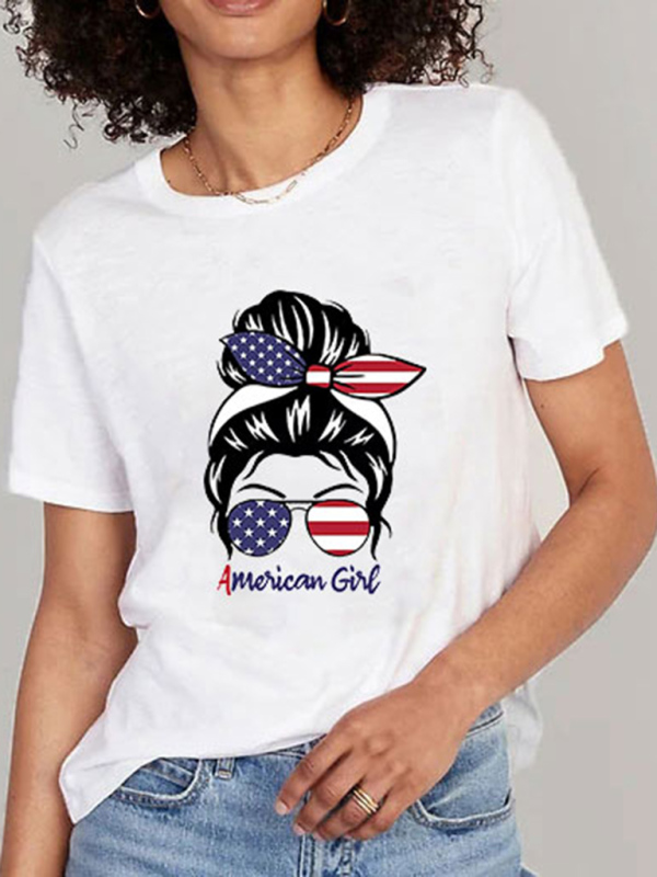 Mature Women Sleeveless Top Graphic Cotton T-Shirt